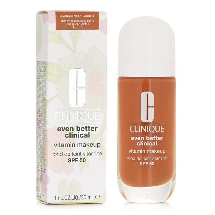Clinique Even Better Clinical Vitamin MakeUp Foundation SPF 50 - # 3 Medium Deep Warm 30ml - Image 2