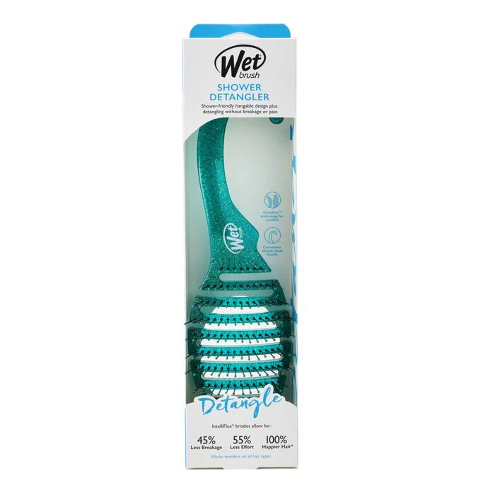 Wet Brush Shower Detangler - # Green Glitter 1pc - Image 2